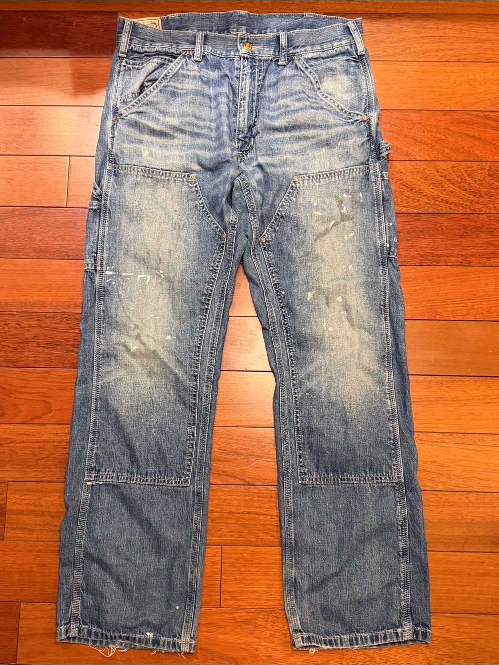 Polo Ralph Lauren Men’s Paint Splatter Straight Leg Carpenter Jeans 32x30